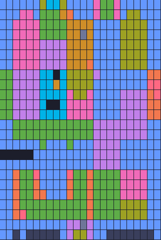 Color Block Jam Level 1840: Screenshot des Spielfelds
