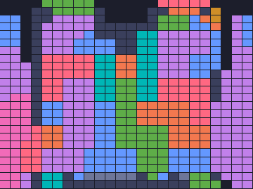 Color Block Jam Level: Screenshot des Spielfelds