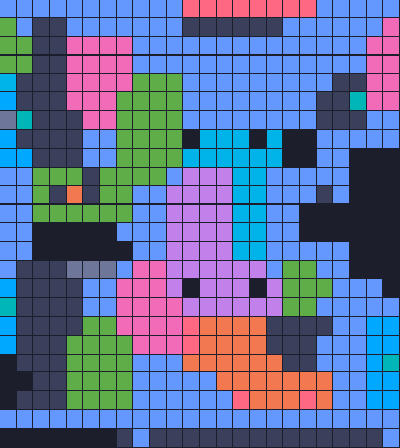 Color Block Jam Level 1810: Screenshot des Spielfelds