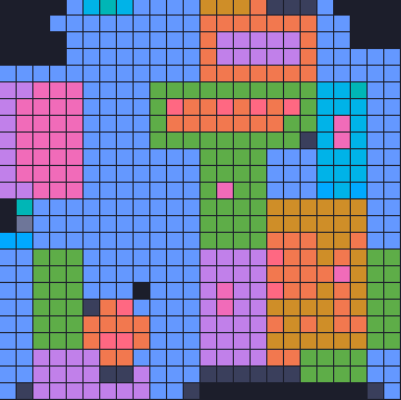 Color Block Jam Level 1848: Screenshot des Spielfelds
