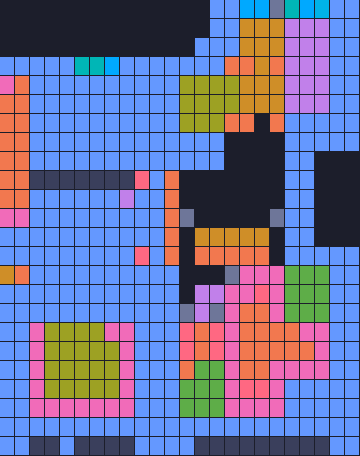 Color Block Jam Level 1801: Screenshot des Spielfelds