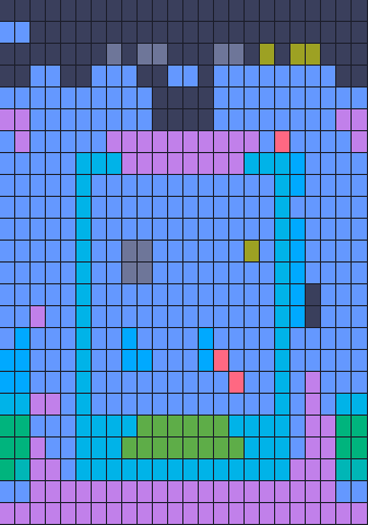 Color Block Jam Level 48: Screenshot des Spielfelds