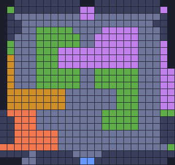 Color Block Jam Level 1644: Screenshot des Spielfelds