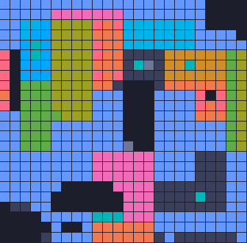 Color Block Jam уровень 1796: скриншот поля