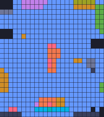 Color Block Jam Level 1827: Screenshot des Spielfelds