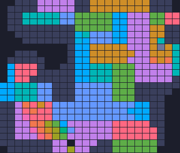 Color Block Jam Level 521: Screenshot des Spielfelds
