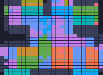 Color Block Jam Level 665: Screenshot des Spielfelds