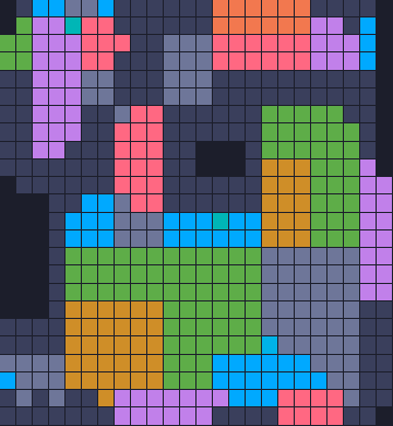 Color Block Jam Level 1563: Screenshot des Spielfelds