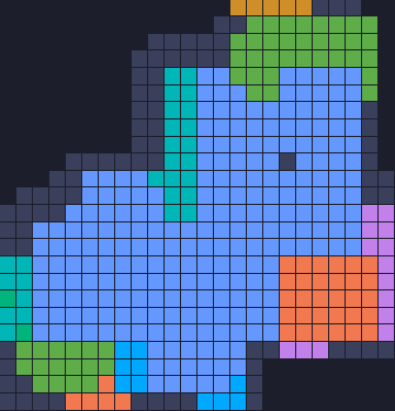 Color Block Jam Level: Screenshot des Spielfelds