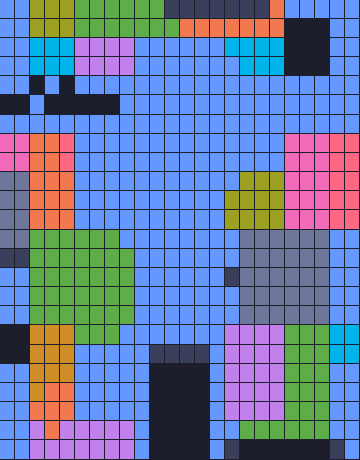 Color Block Jam Level 1835: Screenshot des Spielfelds