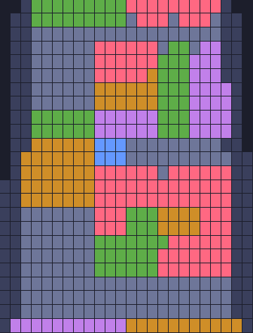 Color Block Jam Level 38: Screenshot des Spielfelds
