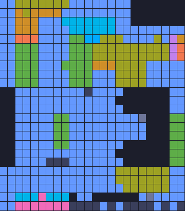 Color Block Jam Level 1843: Screenshot des Spielfelds