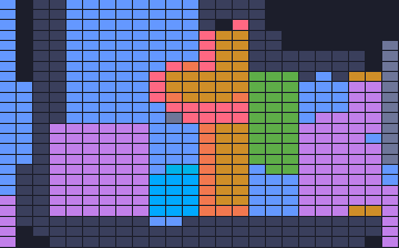 Color Block Jam Level: Screenshot des Spielfelds
