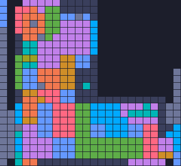 Color Block Jam Level 1167: Screenshot des Spielfelds