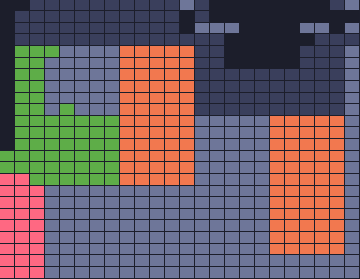 Color Block Jam Level: Screenshot des Spielfelds