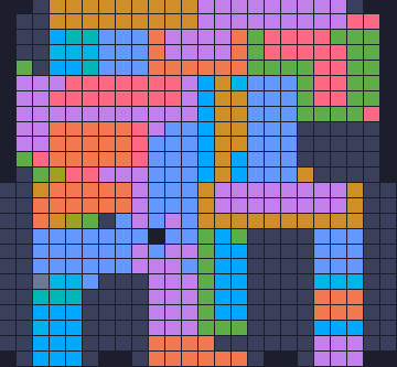 Color Block Jam Level 680: Screenshot des Spielfelds