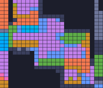 Color Block Jam Level 133: Screenshot des Spielfelds