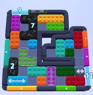 Color Block Jam level 1046: screenshot of the board