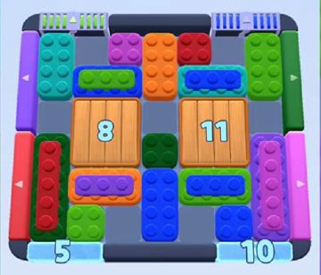 Color Block Jam level 390 / 460 / 784 / 1284: screenshot of the board