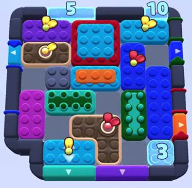 Color Block Jam Level 1230 / 1228 / 1757: Screenshot des Spielfelds