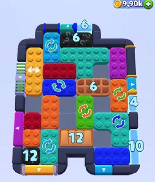 Color Block Jam level 1250 / 1253: screenshot of the board
