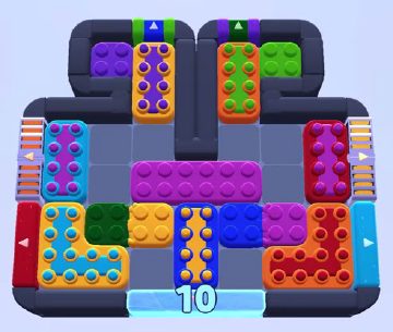 Color Block Jam level 1092: screenshot of the board