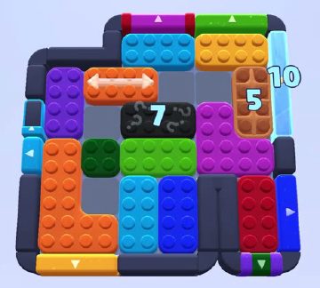 Color Block Jam fase 1529: print do tabuleiro