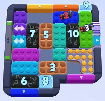 Color Block Jam Level 1210 / 1213: Screenshot des Spielfelds