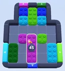 Color Block Jam nivel 70: captura del tablero