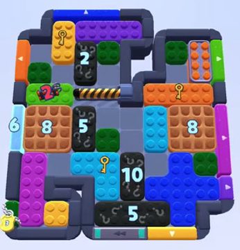 Color Block Jam Level 1411: Screenshot des Spielfelds