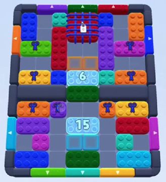 Color Block Jam Level 259 / 647 / 1097: Screenshot des Spielfelds