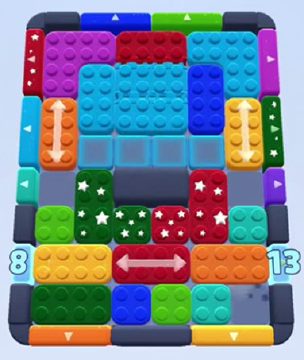 Color Block Jam nivel 215 / 603 / 1053: captura del tablero