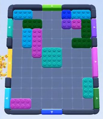 Color Block Jam Level: Screenshot des Spielfelds