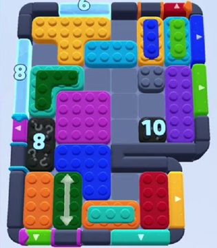Color Block Jam level 1185 / 1186 / 1187 / 1180 / 2096: screenshot of the board