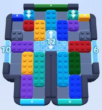 Color Block Jam Level 525 / 1202: Screenshot des Spielfelds