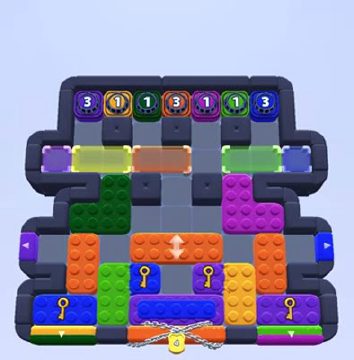Color Block Jam Level 1449 / 1452: Screenshot des Spielfelds