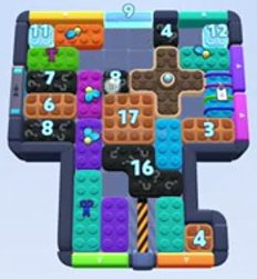 Color Block Jam nivel 1464 / 2374: captura del tablero