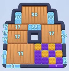 Color Block Jam Level: Screenshot des Spielfelds