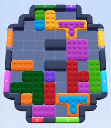Color Block Jam Level: Screenshot des Spielfelds