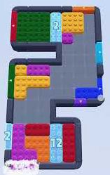 Color Block Jam level 72: screenshot of the board
