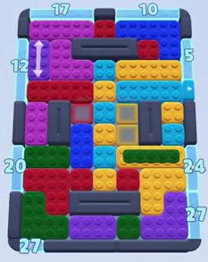 Color Block Jam Level: Screenshot des Spielfelds