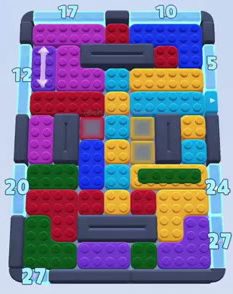 Color Block Jam Level: Screenshot des Spielfelds