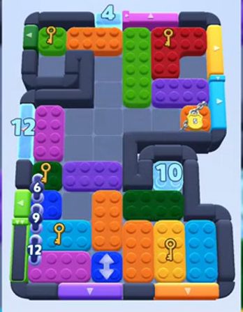 Color Block Jam Level: Screenshot des Spielfelds