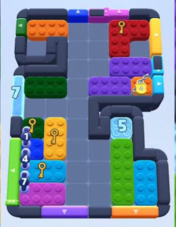 Color Block Jam Level 684: Screenshot des Spielfelds