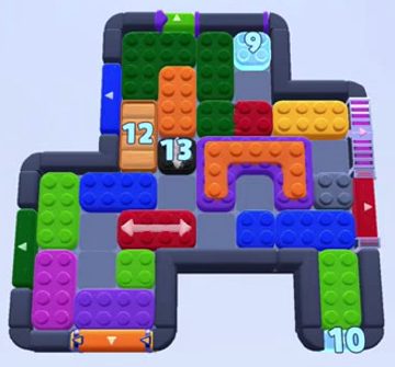 Color Block Jam Level 1570 / 1573: Screenshot des Spielfelds