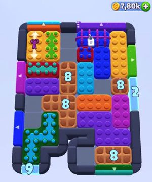 Color Block Jam level 1208 / 1210: screenshot of the board
