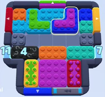 Color Block Jam Level 1124: Screenshot des Spielfelds