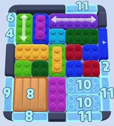 Color Block Jam Level: Screenshot des Spielfelds