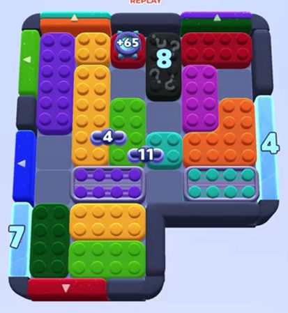 Color Block Jam level 1020 / 1926: screenshot of the board