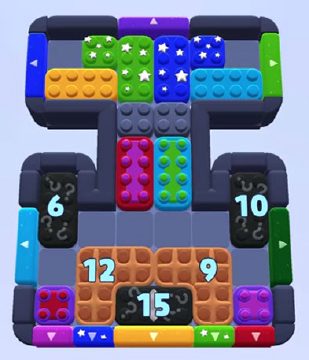 Color Block Jam Level 1090: Screenshot des Spielfelds